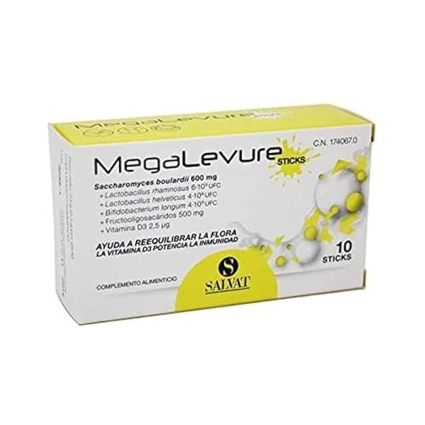 LABORATORIOS SALVAT, S.A. MEGALEVURE en polvo, 10 sticks, para diarrea